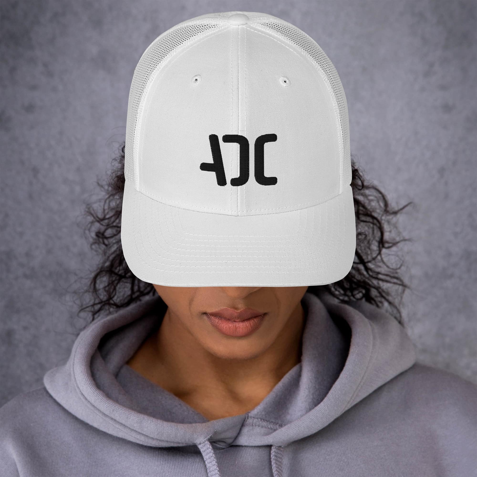 ADC retro trucker hat front white